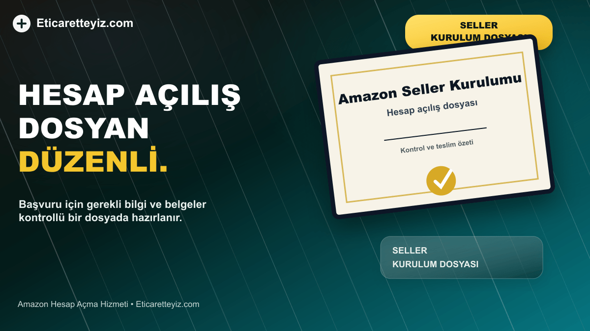 Amazon Hesap Açma Hizmeti belge ve sertifika odaklı close-up görseli