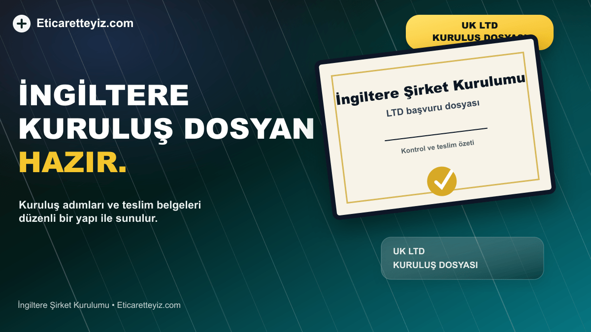 İngiltere Şirket Kurulumu belge ve sertifika odaklı close-up görseli