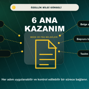 MSDS ve FDA Belgeleri Temini 6 ana kazanım bilgi görseli
