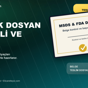 MSDS ve FDA Belgeleri Temini belge ve sertifika odaklı close-up görseli