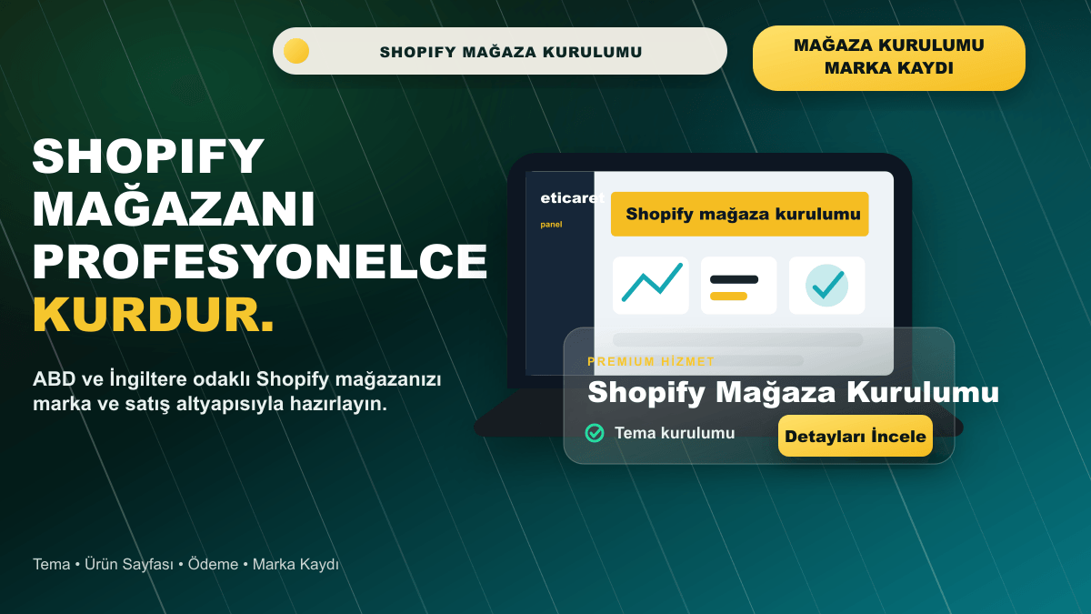 Shopify Mağaza Kurulumu ve Marka Kaydı premium hero kapak görseli