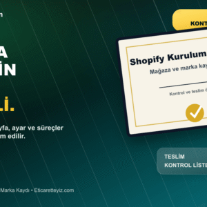 Shopify Mağaza Kurulumu ve Marka Kaydı belge ve sertifika odaklı close-up görseli